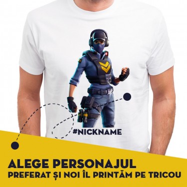 Tricou - Fortnite cu eroul si numele tau